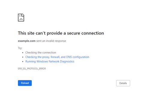 How to fix This site can't provide a secure connection .
